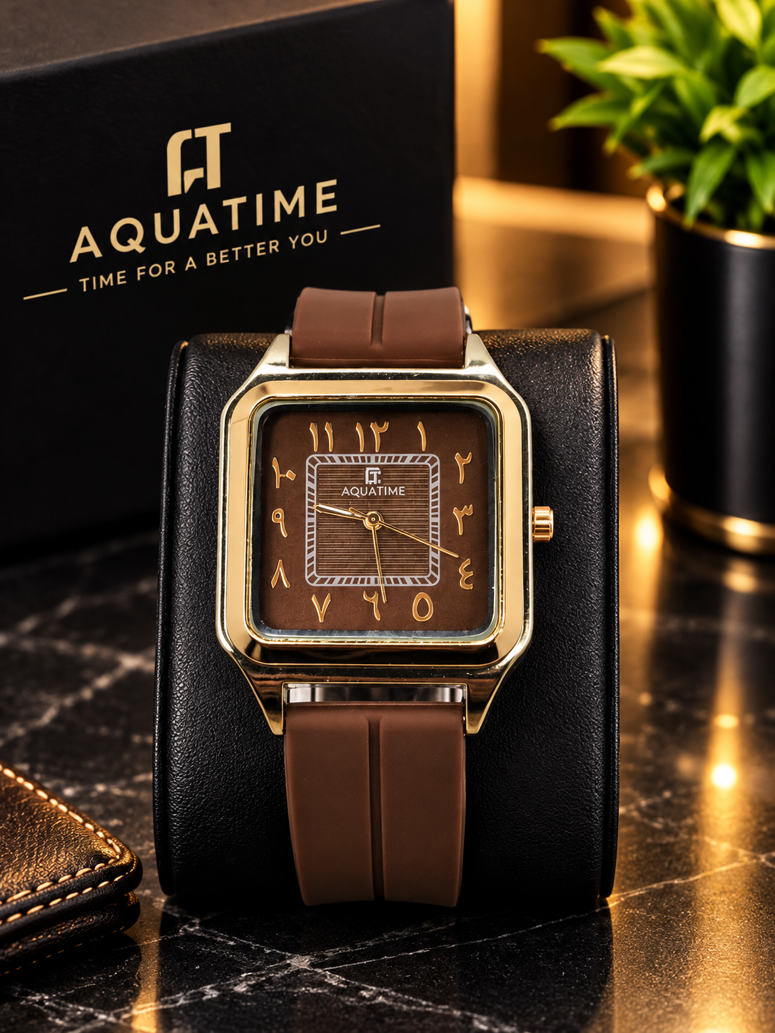 Elegant Brown Strap Square Dial Watch for Men  ⌚🤎