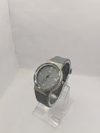 TOMI Men's Grey Dial Watch with Silver-Tone Case and Grey Silicone Strap