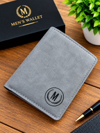 Men's Grey Bifold Wallet – Stylish Minimalist Wallet with Premium Suede-Look Finish